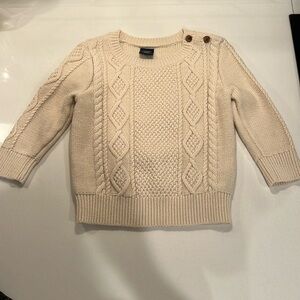 Never Worn! Beautiful Baby Gap Knit Cream Sweater! Size 12-18 Months!
